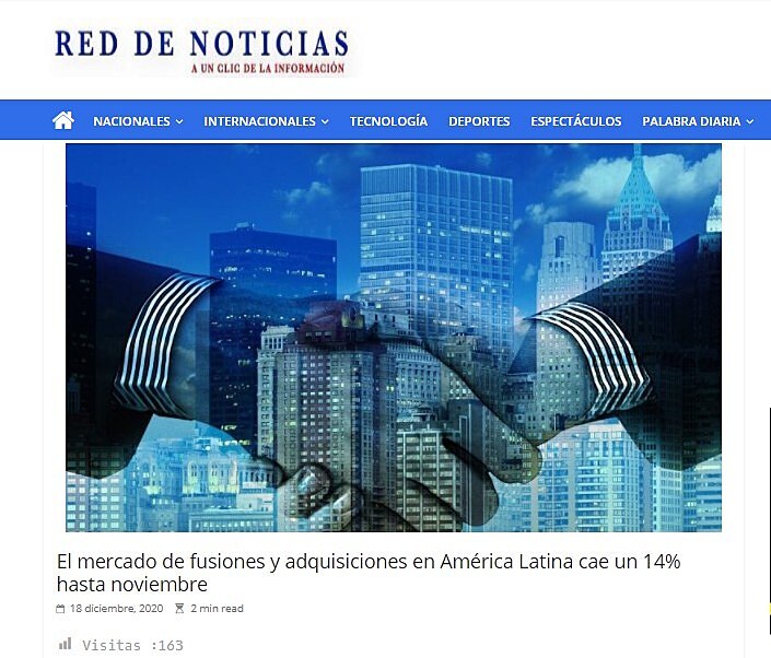El mercado de fusiones y adquisiciones en Amrica Latina cae un 14% hasta noviembre